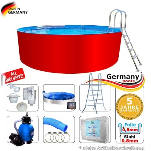 250 x 125 cm Aufstellpool Set