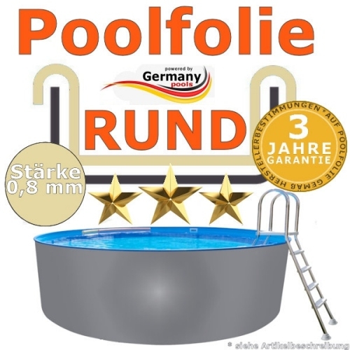 3,00 x 1,20 m x 0,8 rund bis 1,50 m Poolfolie sand