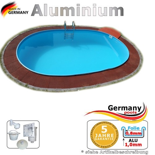 4,50 x 3,00 x 1,25 m Alu Ovalpool Ovalbecken Pool oval