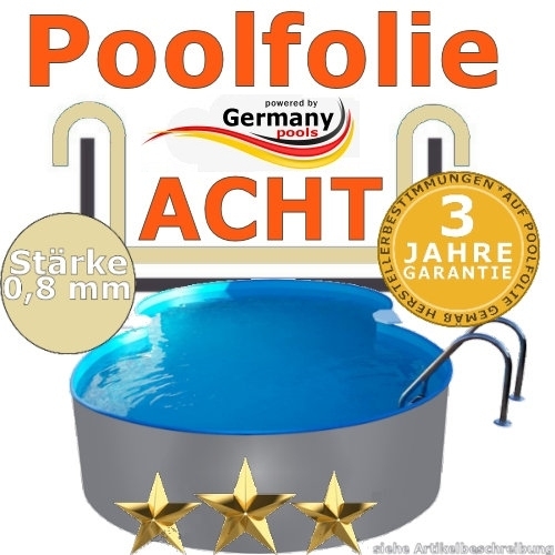 4,70 x 3,00 x 1,20 m x 0,8 achtform bis 1,50 m Poolfolie sand