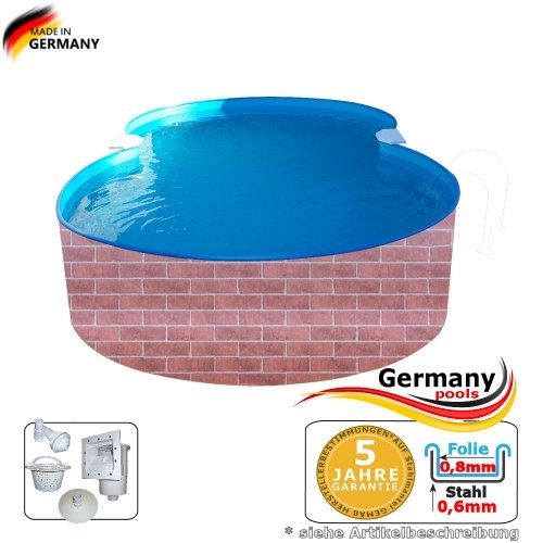 470 x 300 x 120 Pool achtform Achtform Pool Brick Ziegel