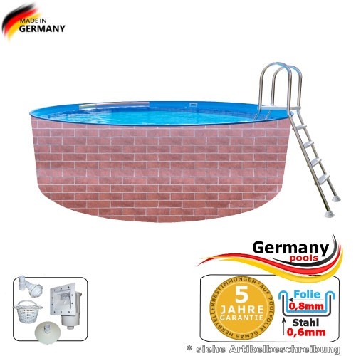 6,0 x 1,2 Schwimmingpool Ziegel-Optik