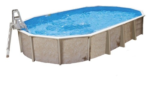 8,50 x 4,90 x 1,32 m Stahlwandpool oval Center Pool freistehend Set