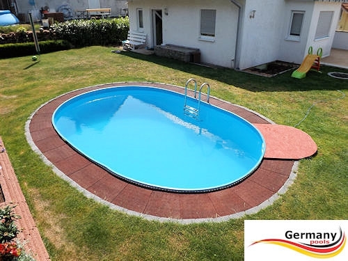 Pool OVAL Becken 6,23 x 3,6 x 1,5m Stahlwand Schwimmbecken 
