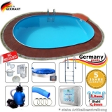 4,50 x 3,00 x 1,20 m Pool oval Komplettset