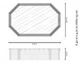 6,40 x 4,00 x 1,33 m Holzpool oval Holzbecken Pool Set