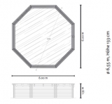 6,55 x 1,33 m Holzpool Holzbecken Pool rund Schwimmbecken Set