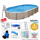 7,30 x 3,60 x 1,32 m Stahlwandpool oval Center Pool freistehend Set