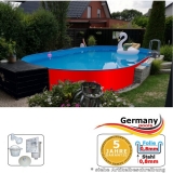 Ovalpool Rot 530 x 320 x 125 cm