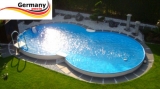 8,55 x 5,00 x 1,25 m Achtform-Stahlwandbecken Poolbecken