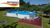 7,25 x 4,60 x 1,25 m Aluminium-Achtformpool Komplettset Alu-Pool