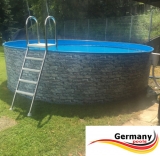 250 x 120 cm Poolset Stone Pool Steinoptik