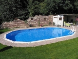 9,75 x 4,90 x 1,32 m Stahlwandpool oval Center Pool freistehend Set