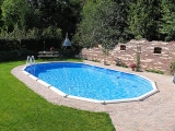 6,10 x 3,60 x 1,32 m Stahlwandpool oval Center Pool freistehend Set