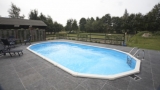 7,30 x 3,60 x 1,32 m Stahlwandpool oval Center Pool freistehend Set