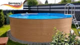 2,50 x 1,20 Holzpool Dekor Holz Design Gartenpool Holz-Optik