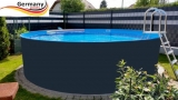 800 x 125 cm Stahlwandpool Komplettset Anthrazit