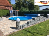 2,50 x 1,25 m Rundpool Anthrazit