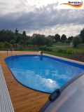 8,70 x 4,00 x 1,25 m Alu Ovalpool Ovalbecken Pool oval