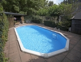 6,10 x 3,60 x 1,32 m Stahlwandpool oval Center Pool freistehend Set