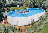 6,10 x 3,60 x 1,20 m Ovalpool Breiter Handlauf 15 cm