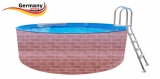 3,0 x 1,2 Schwimmingpool Ziegel-Optik