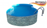 7,25 x 4,6 x 1,2 Achtformbecken Stein-Optik Achtform-Pool Stone