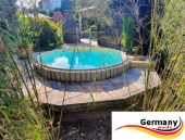 Stahlwandpool im Garten